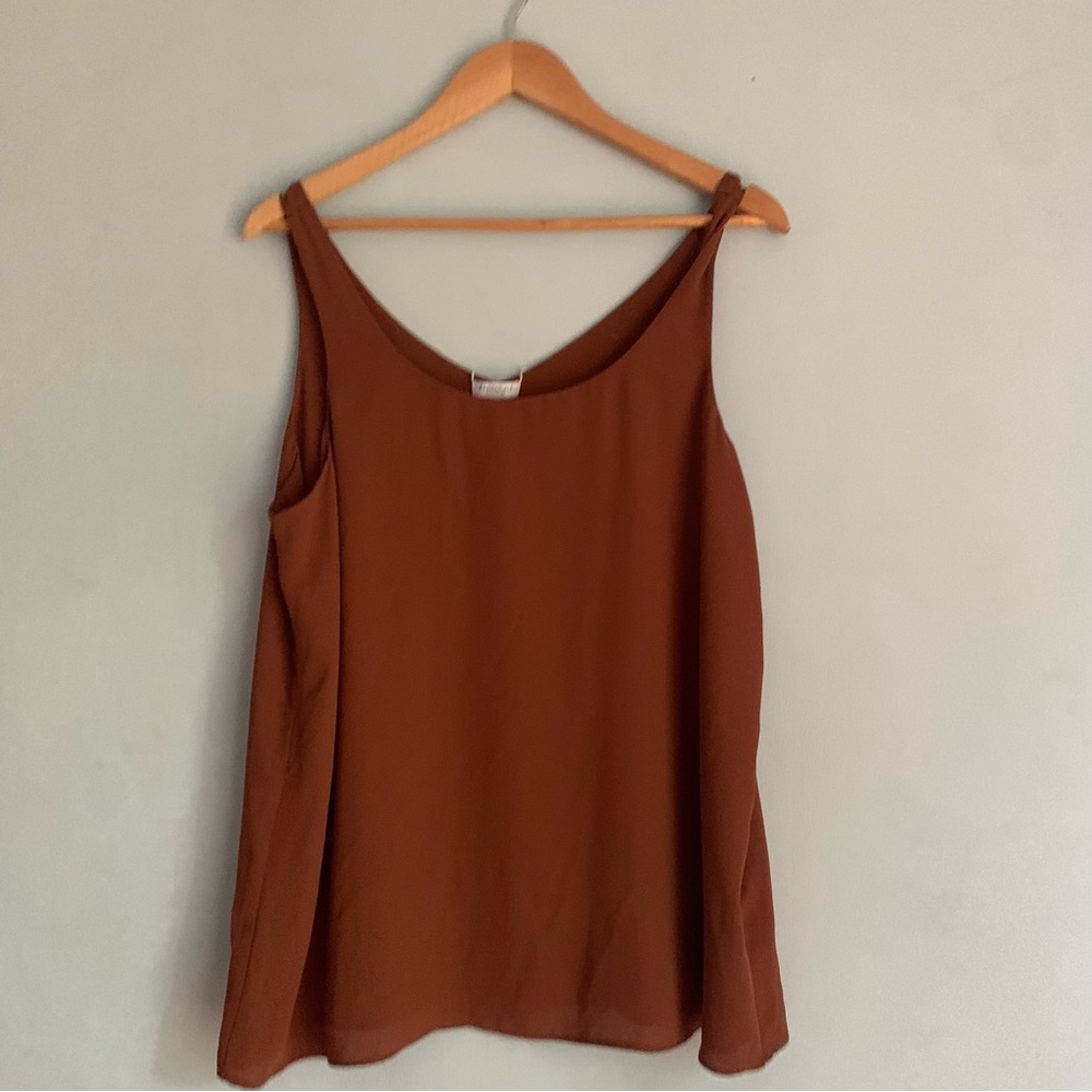 Rust Brown Sleeveless Tank Top
